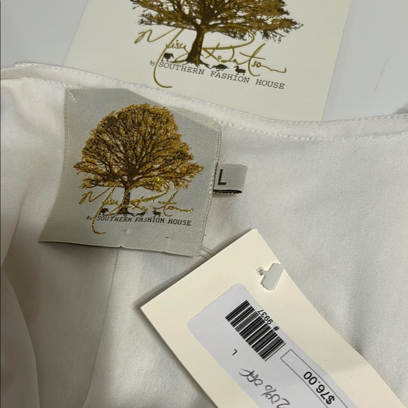 Misty Robertson Cream Embellished Relaxed long Sleeve Blouse, New with Tags . - Picture 6 of 10